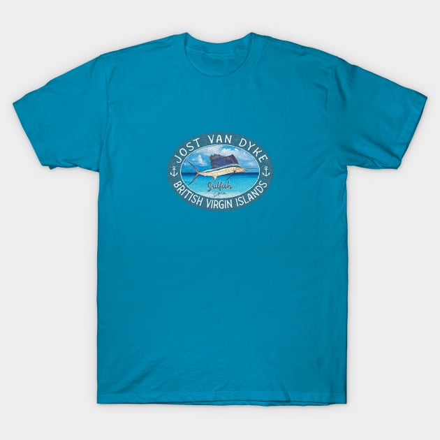 Jost Van Dyke, British Virgin Islands, Sailfish T-Shirt by jcombs